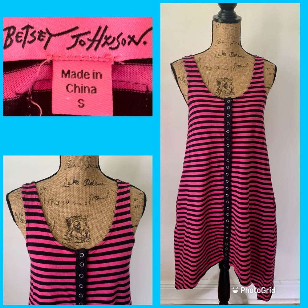 Betsey John Striped Cotton Tank Dress